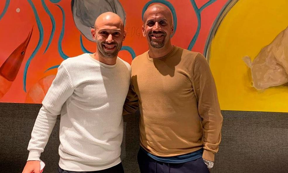 Javier Mascherano y Juan Sebastián Verón