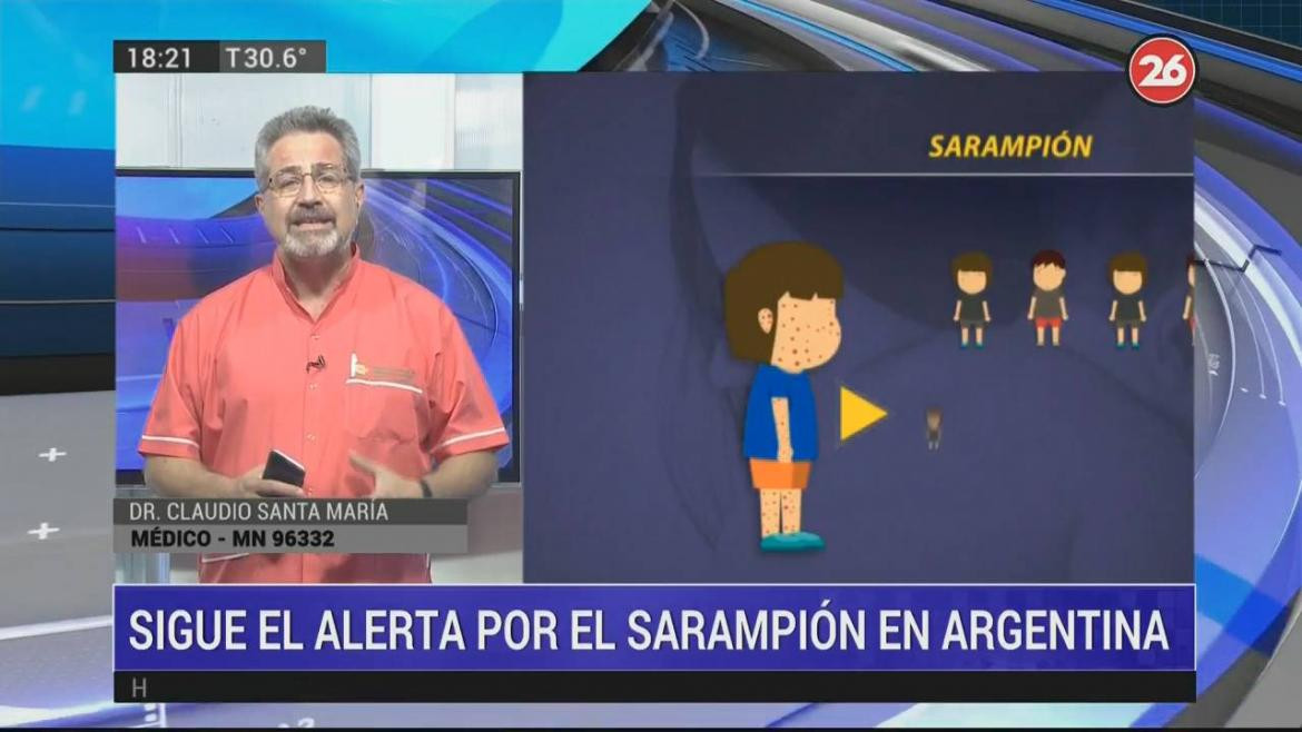 Doctor Claudio Santa María por Sarampión Canal 26