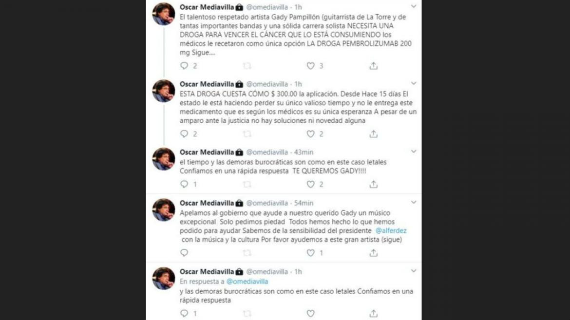 Pedido de Oscar Mediavilla por Gady Pampillón