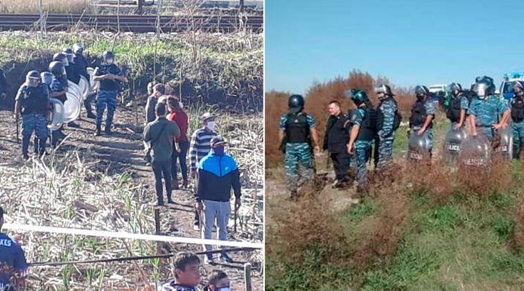 Toma en San Martín, enfrentamiento entre usurpadores y policía