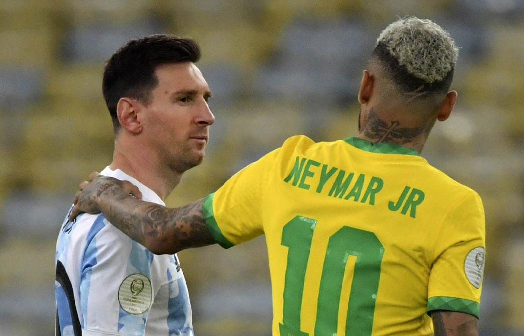 Selección Argentina vs. Selección de Brasil, Messi y Neymar, NA	