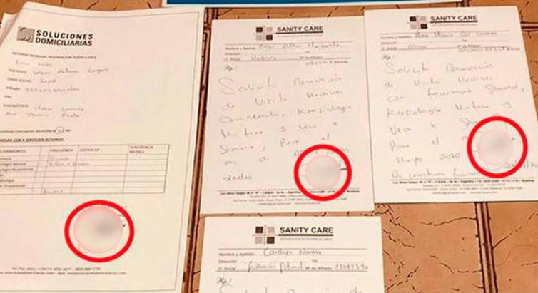 Recetas y formularios de la falsa médica en Pilar