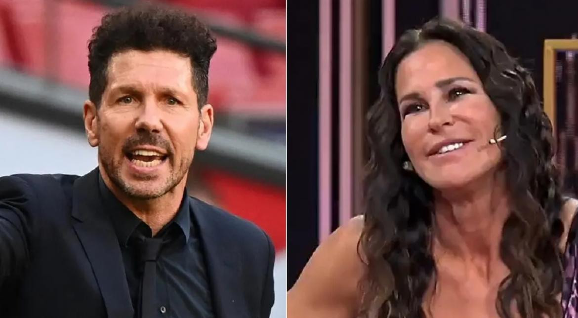 Diego Simeone y Carolina Baldini. Fotos: internet.