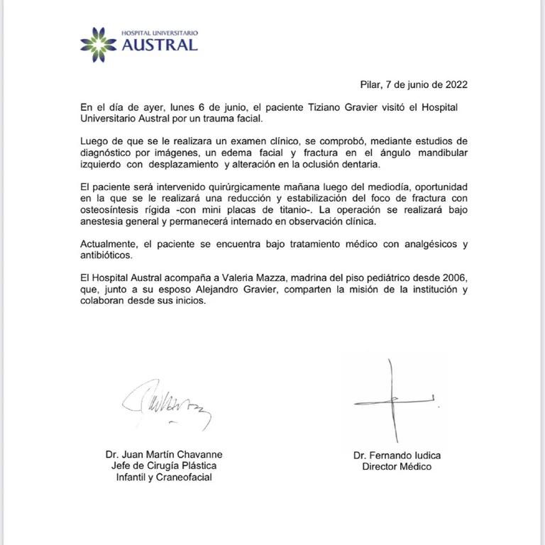 Parte médico Tiziano 