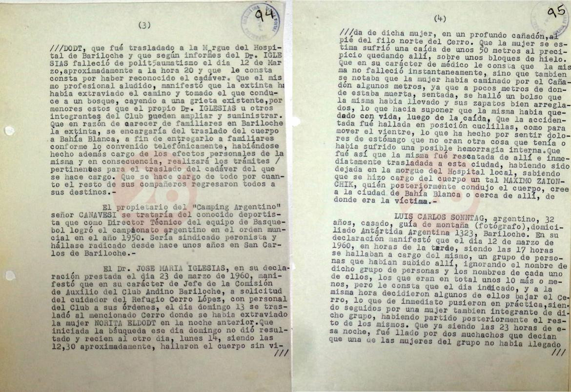 Josef Mengele y Nora Eldodt, Documento Ministerio del Interior
