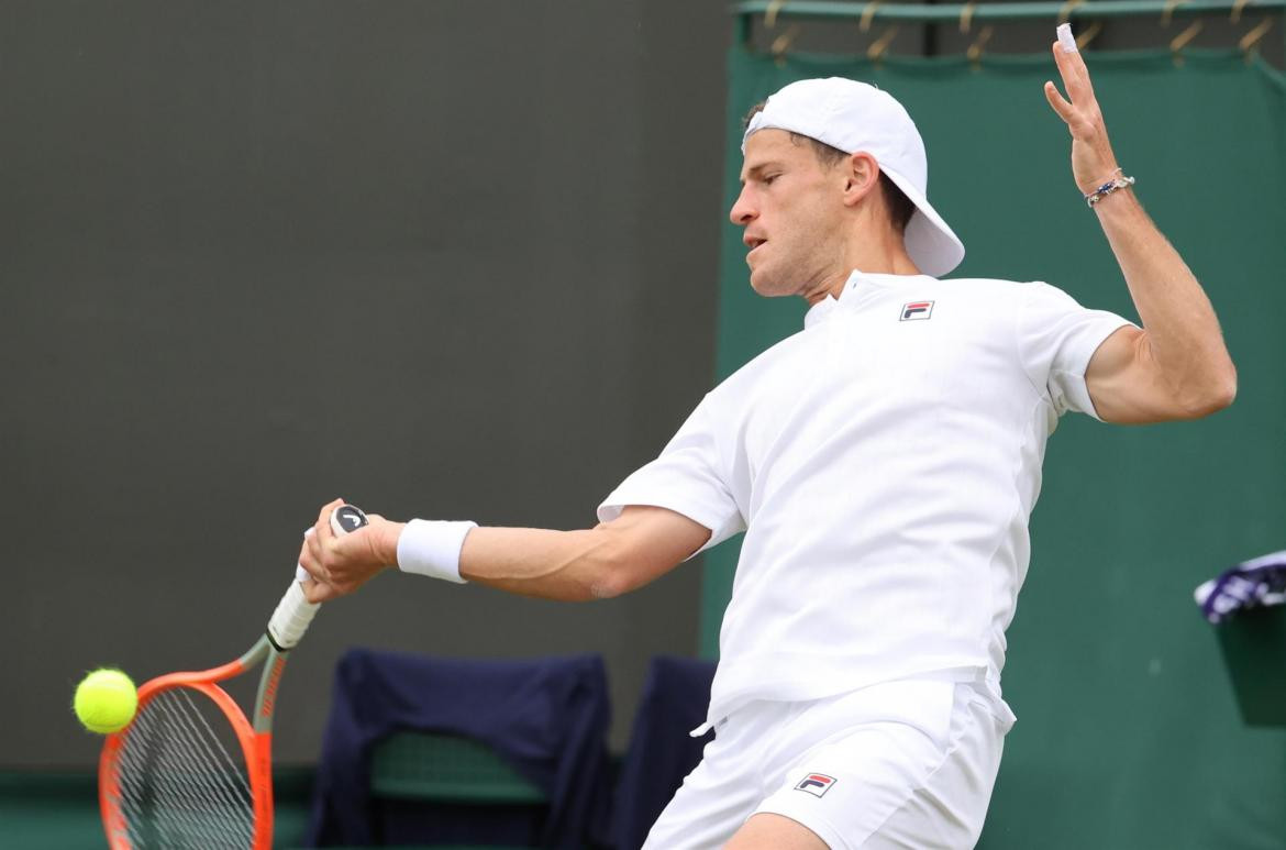 Diego Schwartzman en Wimbledon. Foto: EFE.