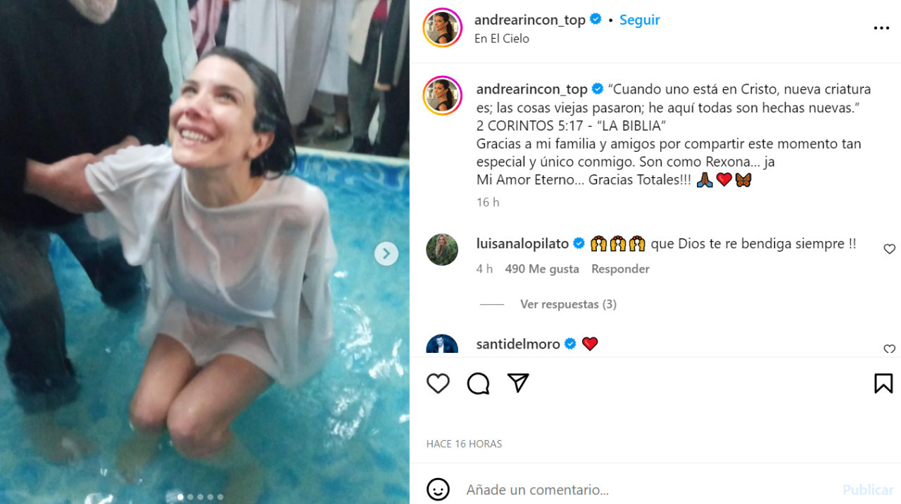 Bautismo de Andrea Rincón. Foto: Instagram.
