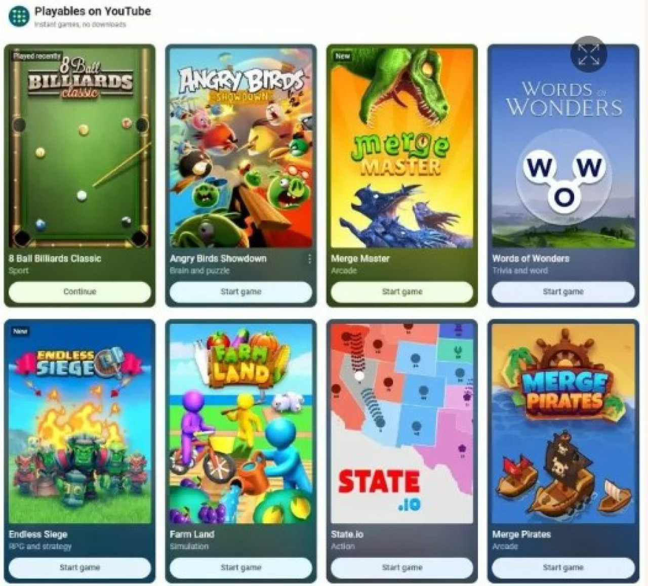 Juegos de Youtube. Foto: Captura de pantalla