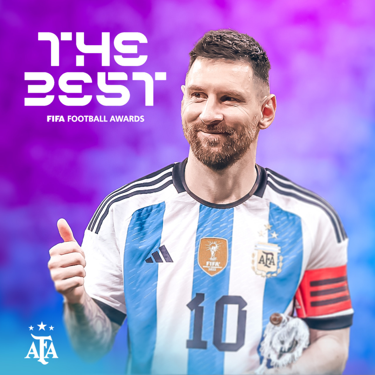 Lionel Messi se quedó con el premio The Best 2023. Foto: X @Argentina.