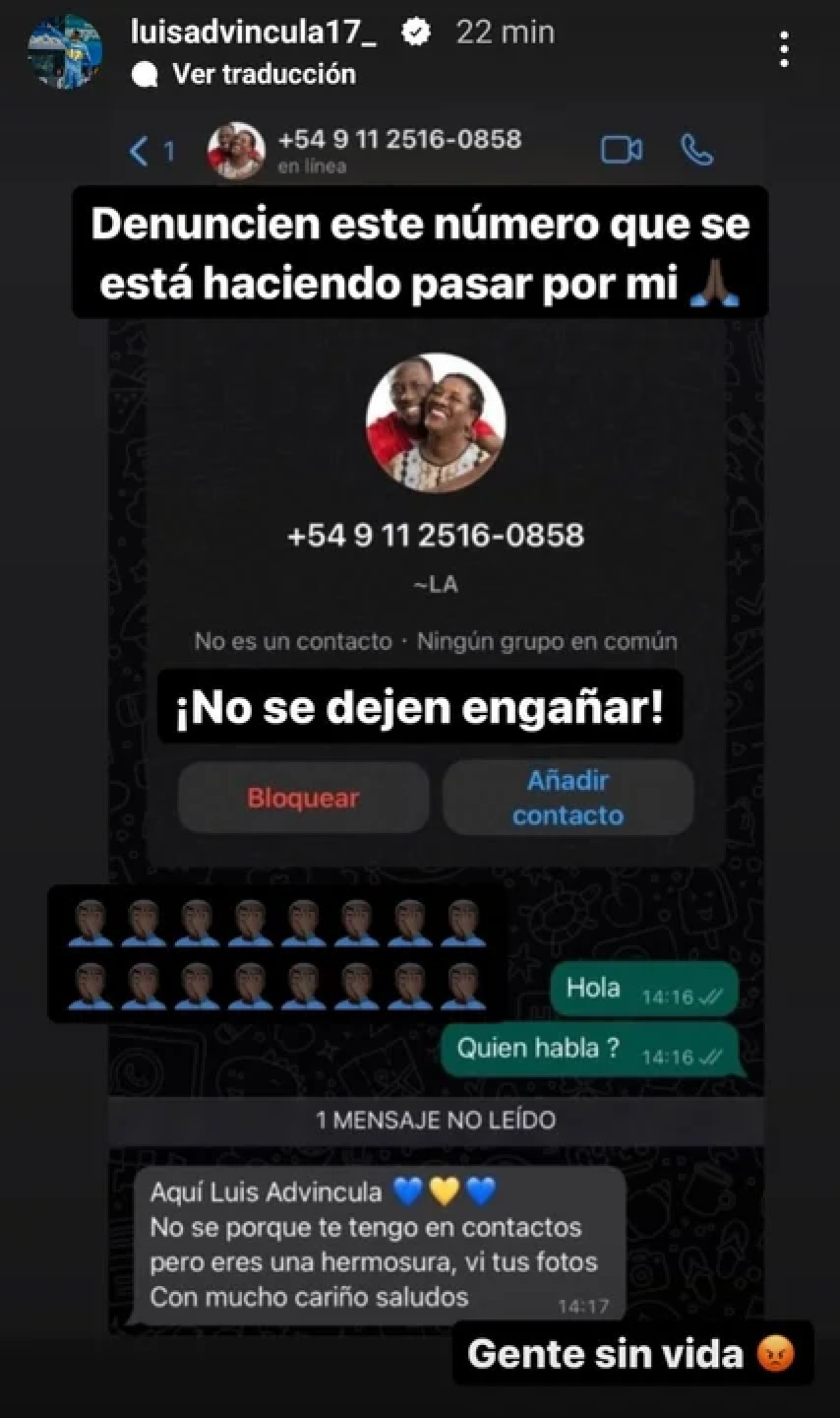 Publicación en redes sociales. Foto: NA