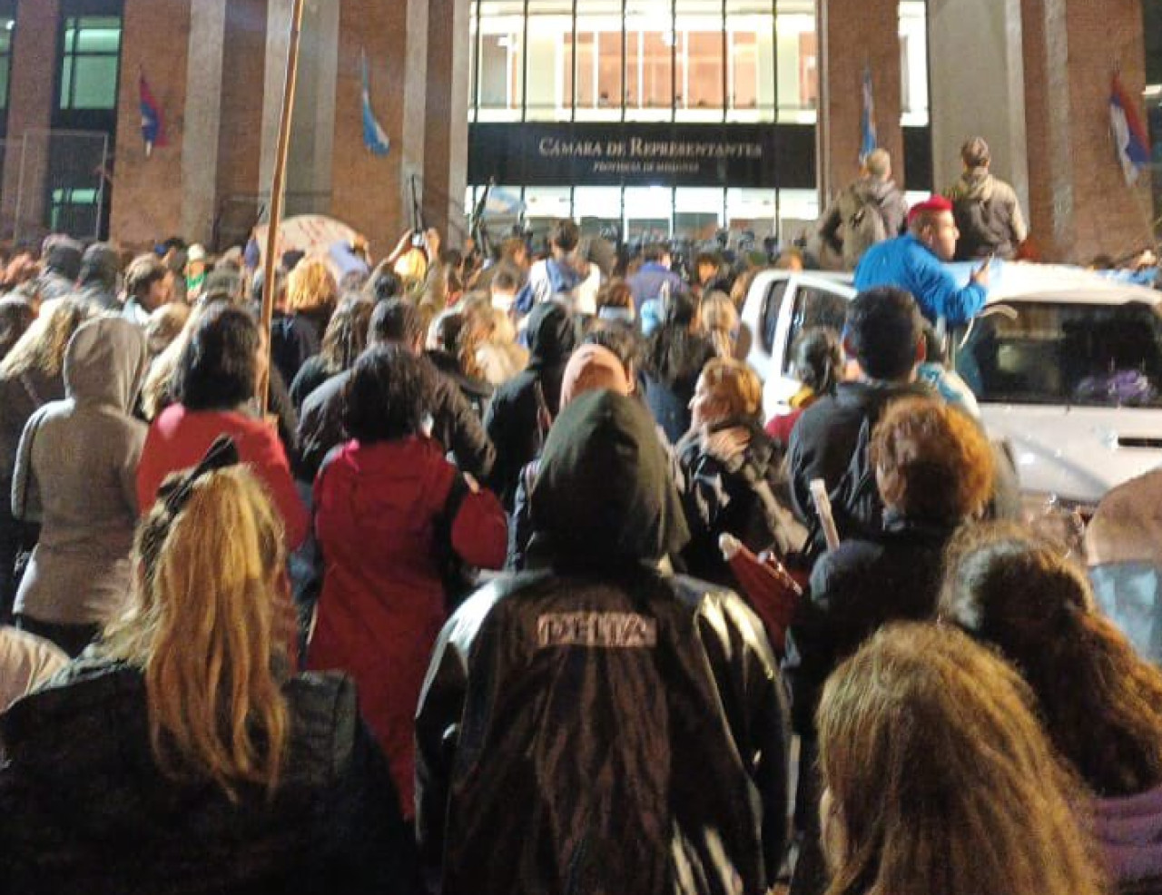 Incidentes en las puertas de la Legislatura de Misiones. Foto: redes sociales