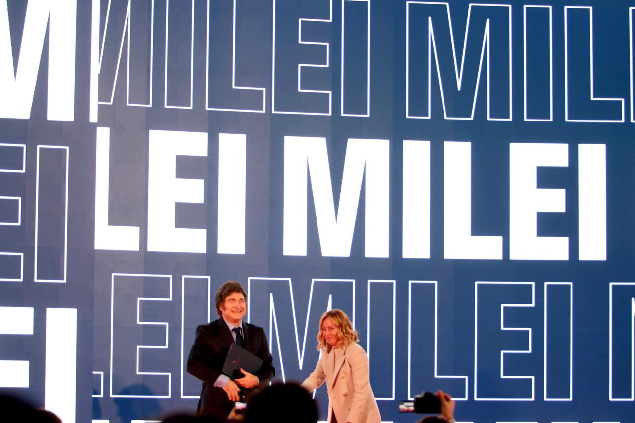 Javier Milei y Giorgia Meloni en Roma. Foto: Presidencia