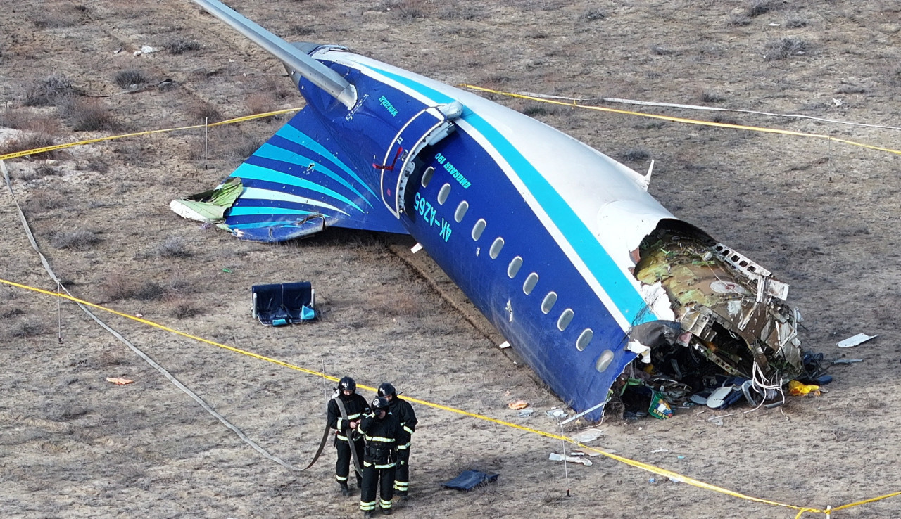 Explosión de un avión en Kazajistán. Foto: Reuters.
