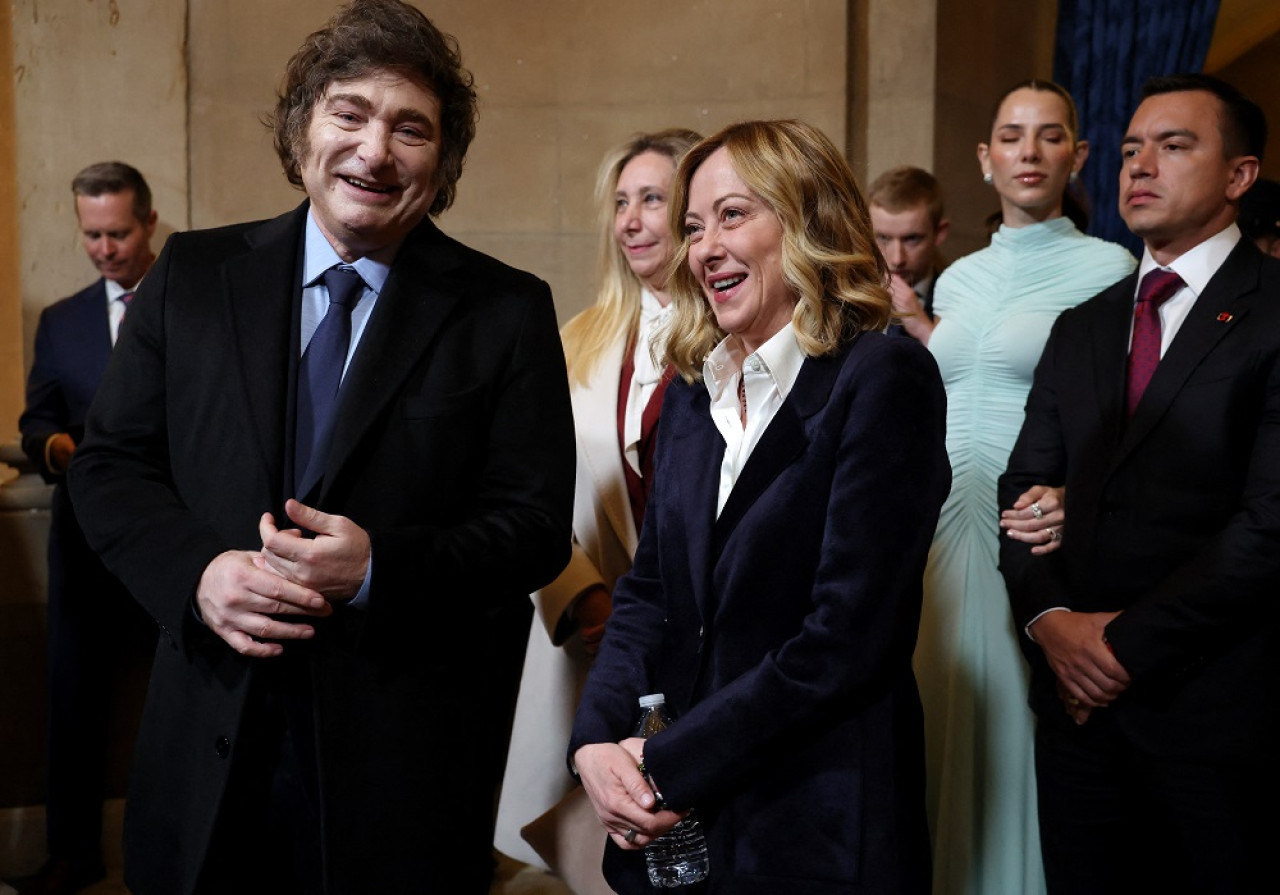 Javier Milei en la asunción de Donald Trump. Foto: EFE.