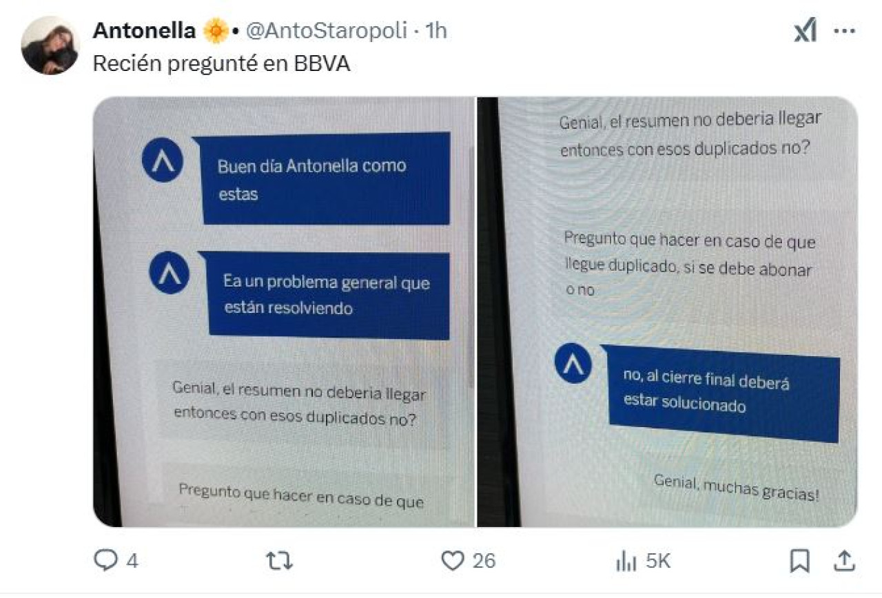 Consumos duplicados en tarjetas de crédito. Captura X.