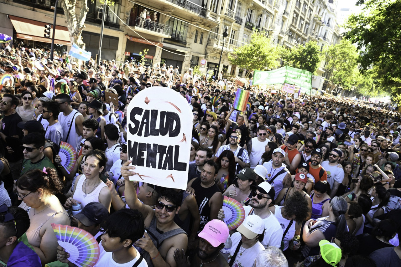 Marcha Federal LGBTIQ+ Antifascista y Antirracista. Foto: NA/Maximiliano Luna