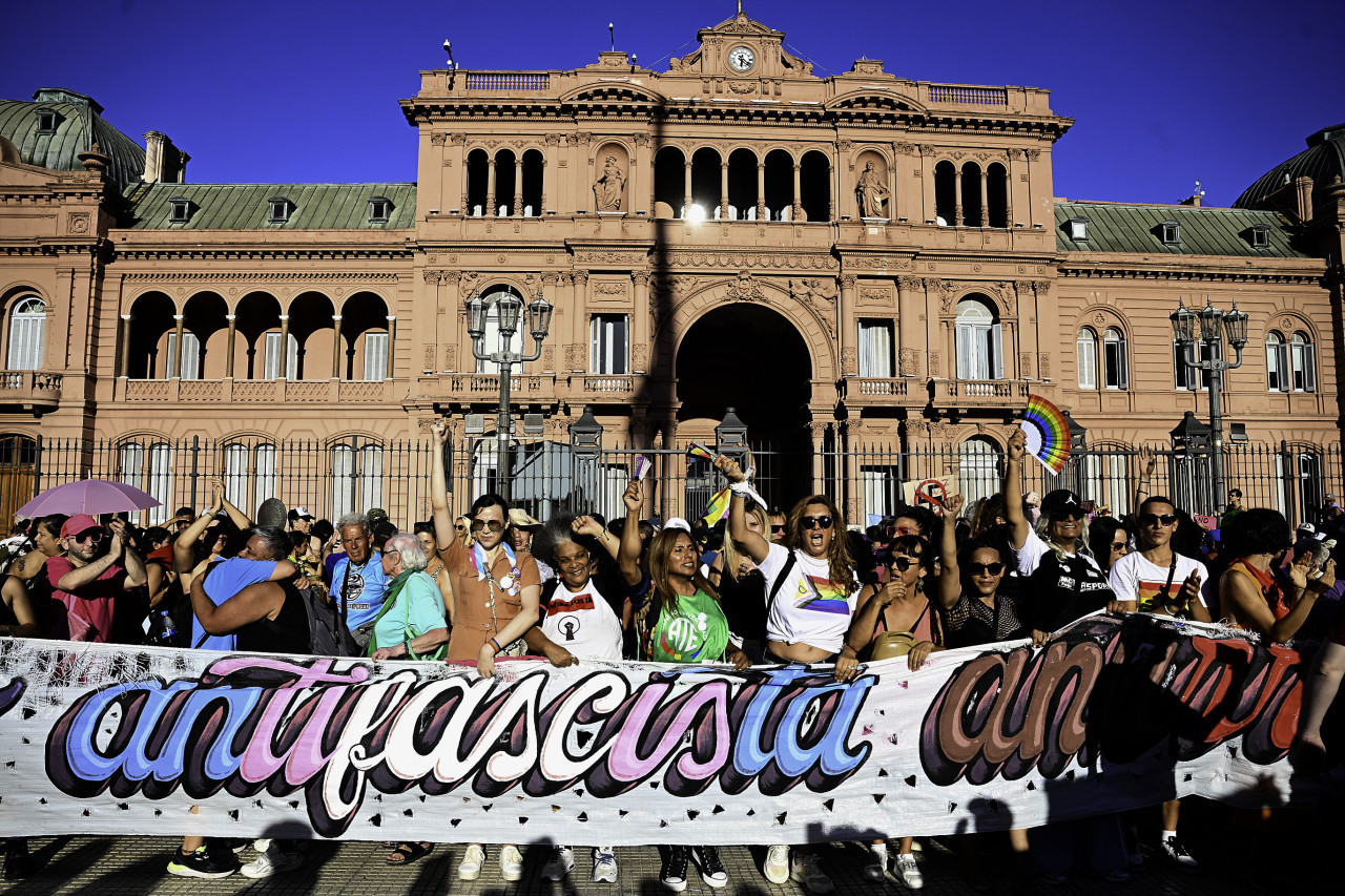 Marcha Federal LGBTIQ+ Antifascista y Antirracista. Foto: NA/Maximiliano Luna