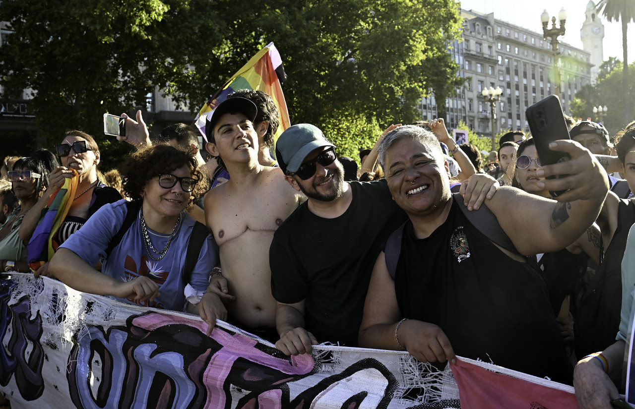 Marcha Federal LGBTIQ+ Antifascista y Antirracista. Foto: NA/Maximiliano Luna