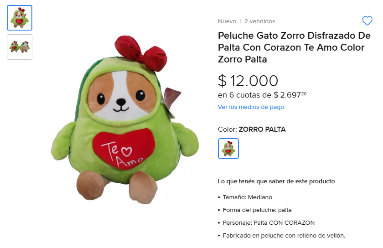 Regalos para San Valentín. Foto: Mercado Libre.