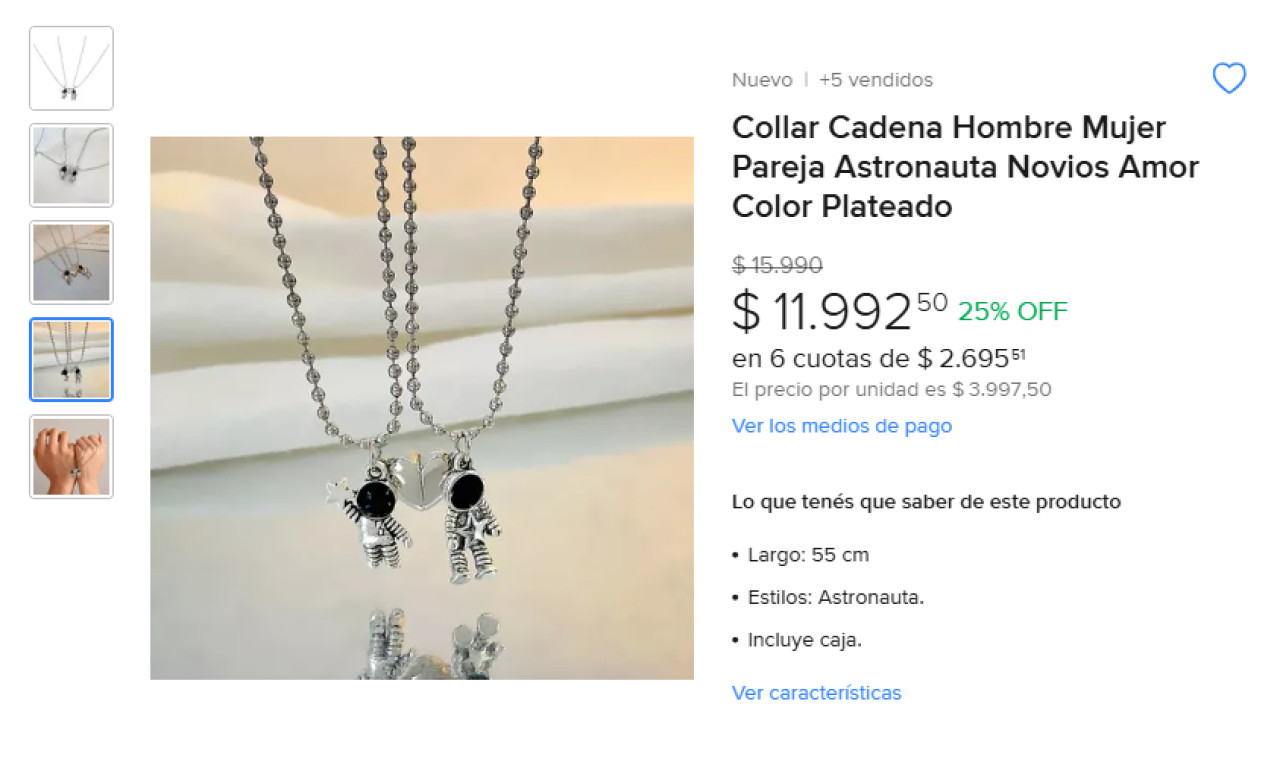 Regalos para San Valentín. Foto: Mercado Libre.