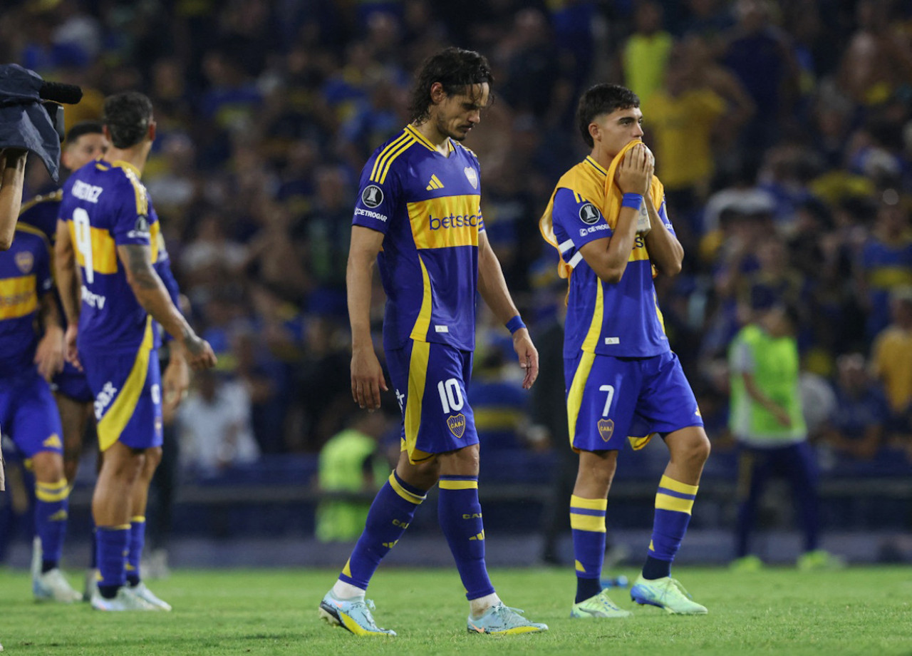 Edinson Cavani en la eliminación de Boca de la Copa Libertadores. Foto: REUTERS.