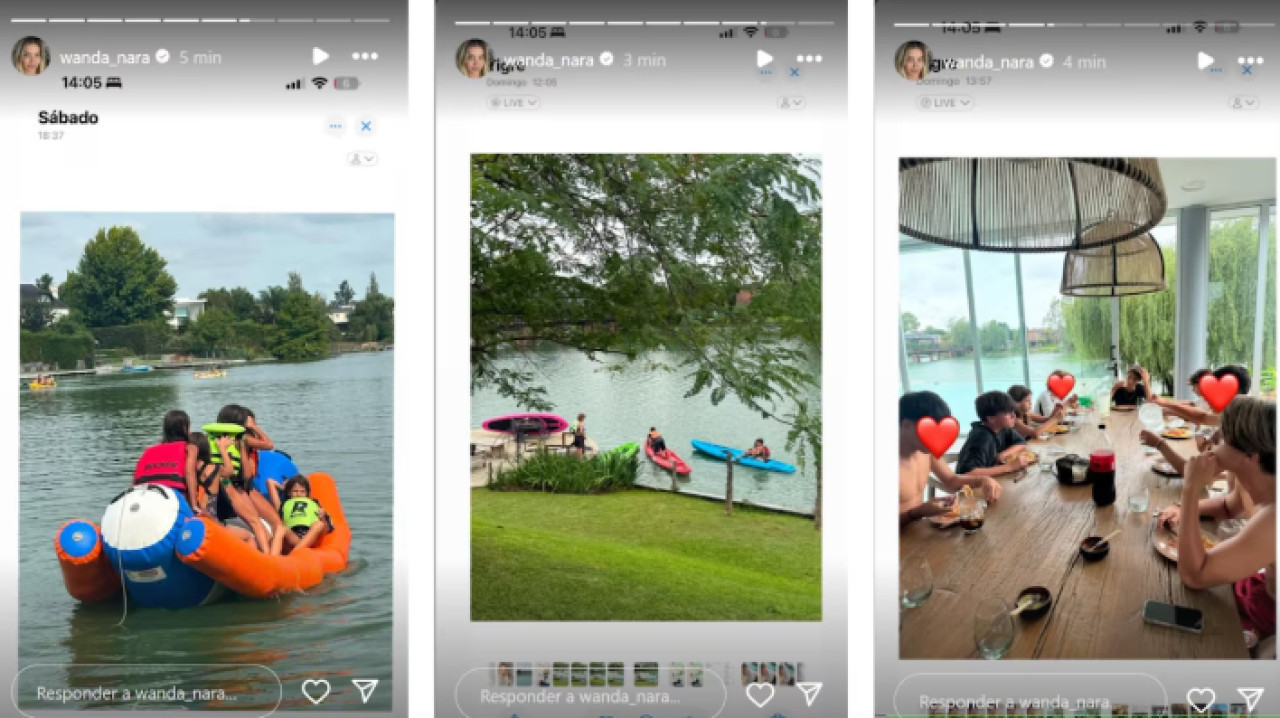Historias de Instagram de Wanda Nara con errores en su publicación. Foto: @wanda_nara.