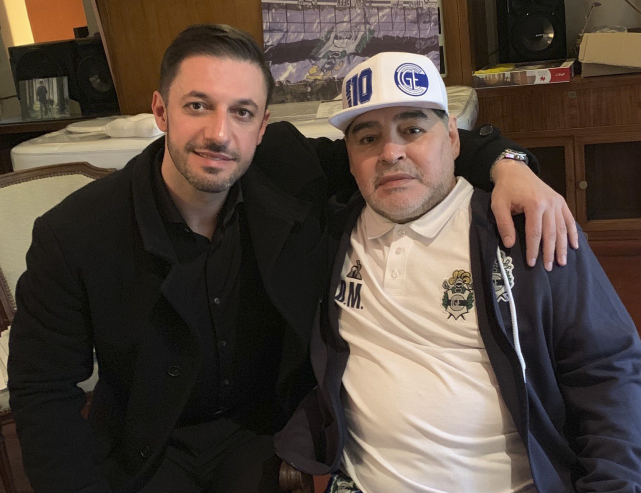Matías Morla y Diego Maradona. Foto: NA.