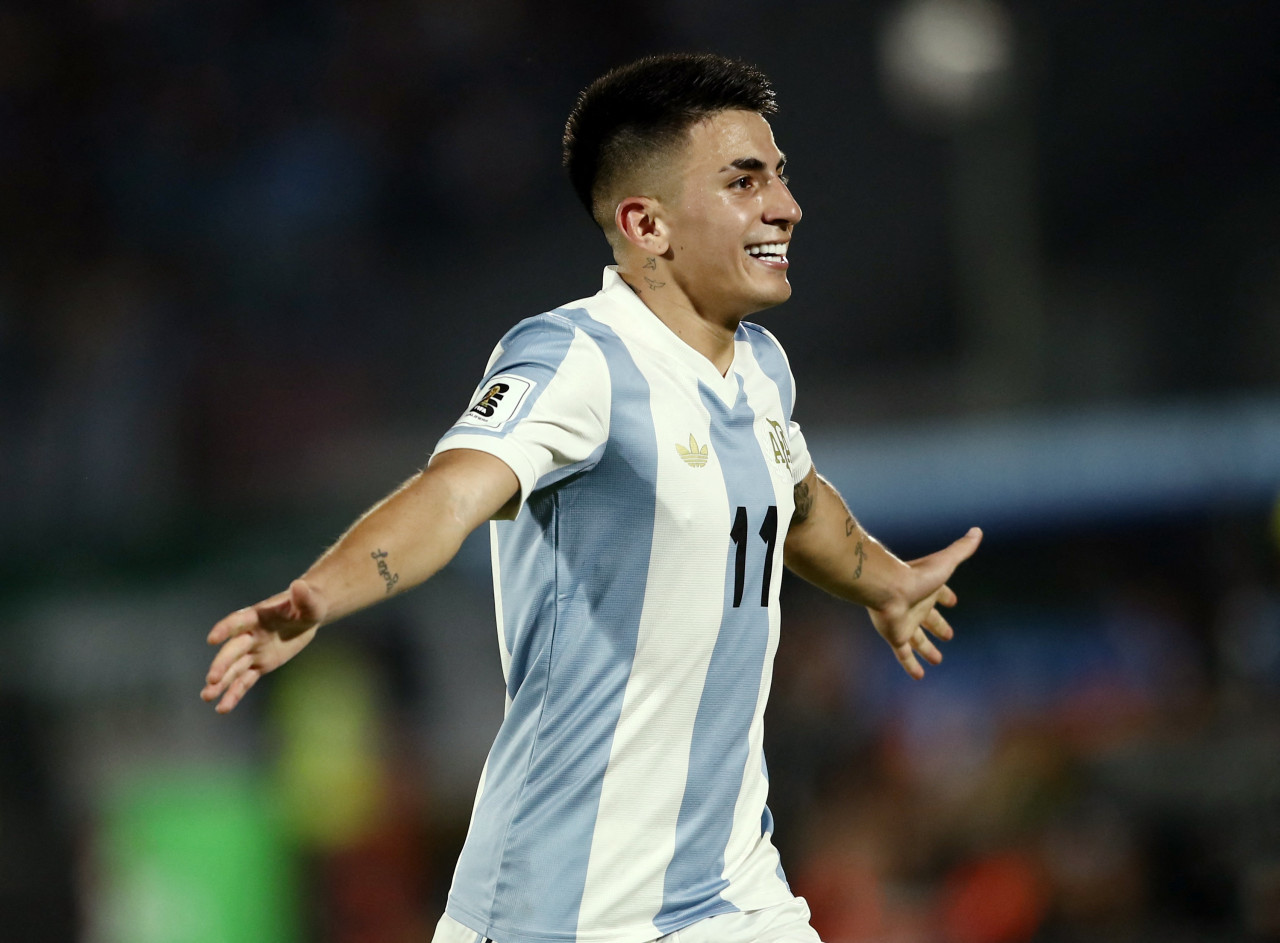 Thiago Almada, Uruguay vs Argentina. Foto: Reuters/Andres Cuenca