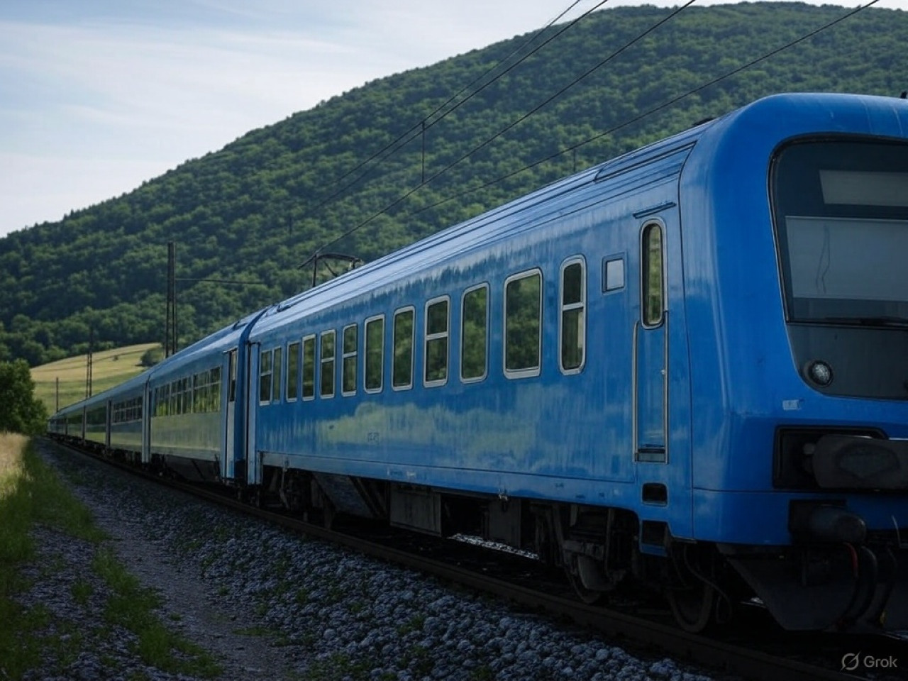 Tren de corta distancia en Europa. Foto: Grok.