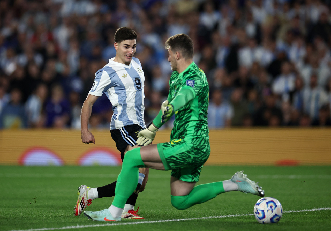 El gol de Julián Álvarez. Foto: Reuters/Agustin Marcarian