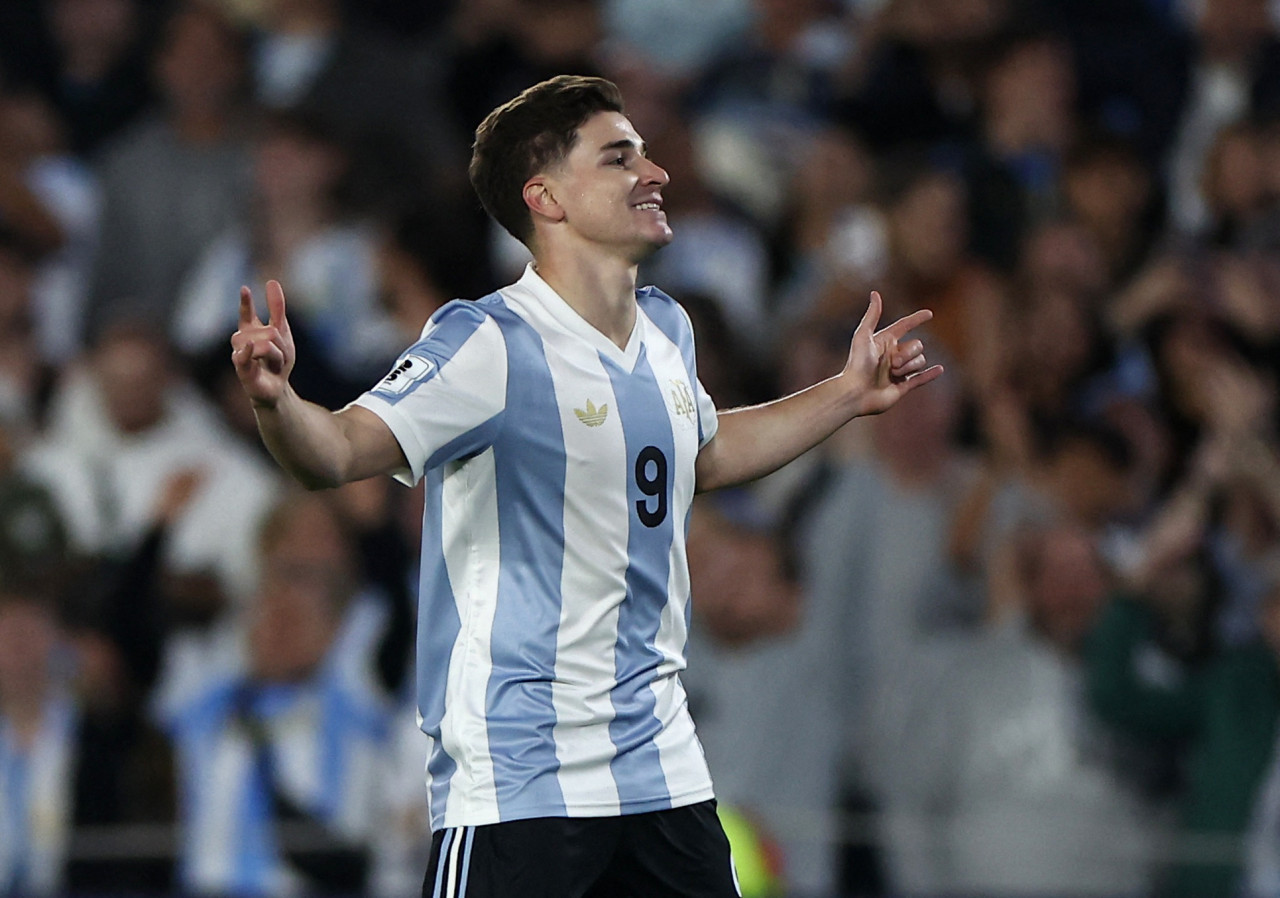 Julián Álvarez, el autor del gol. Foto: Reuters/Agustin Marcarian