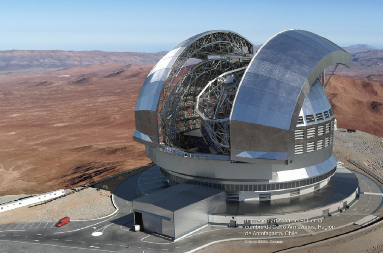 Telescopio Extremadamente Grande (ELT). Foto: European Southern Observatory