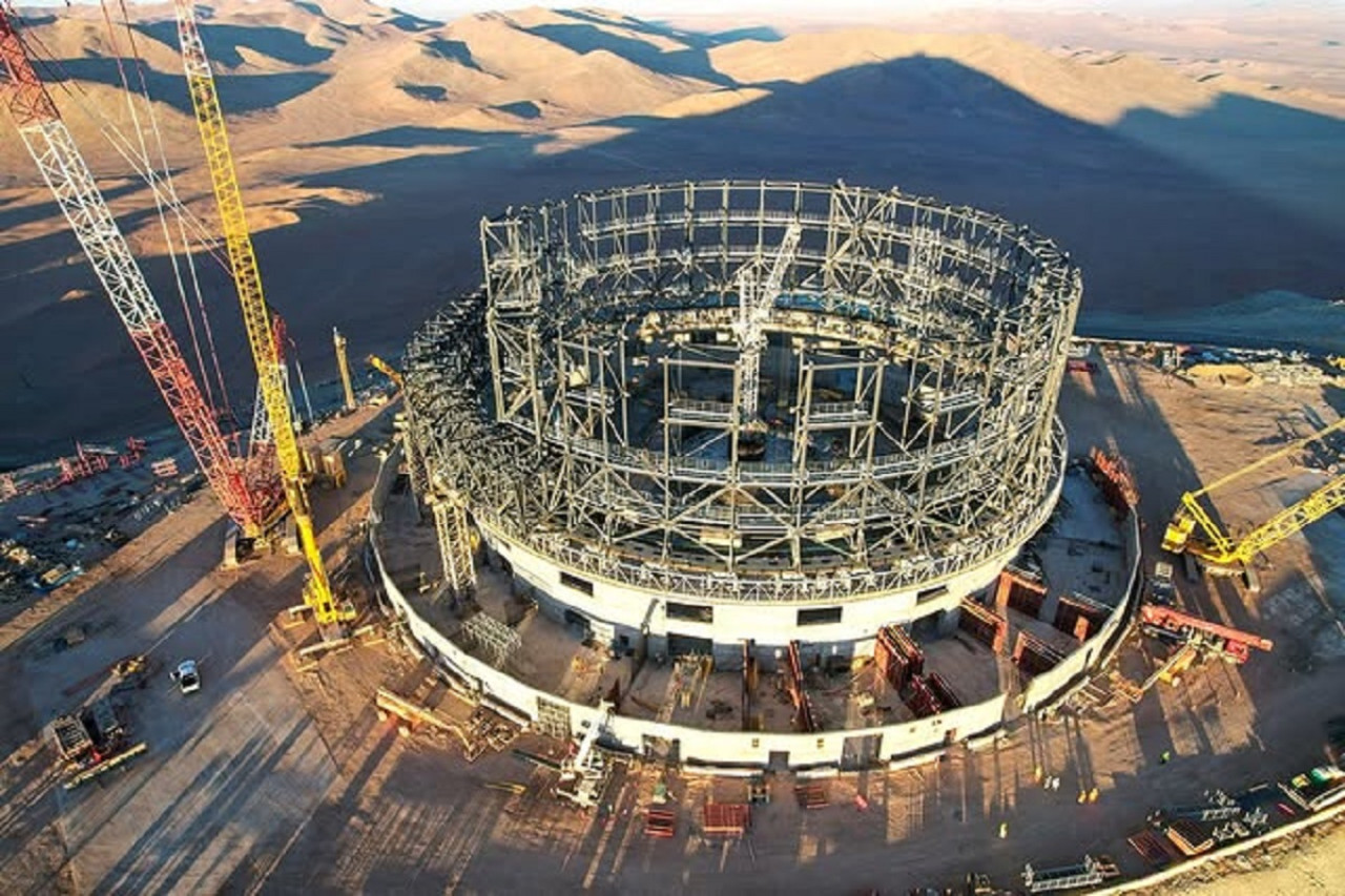 Construcción del Telescopio Extremadamente Grande (ELT). Foto: European Southern Observatory