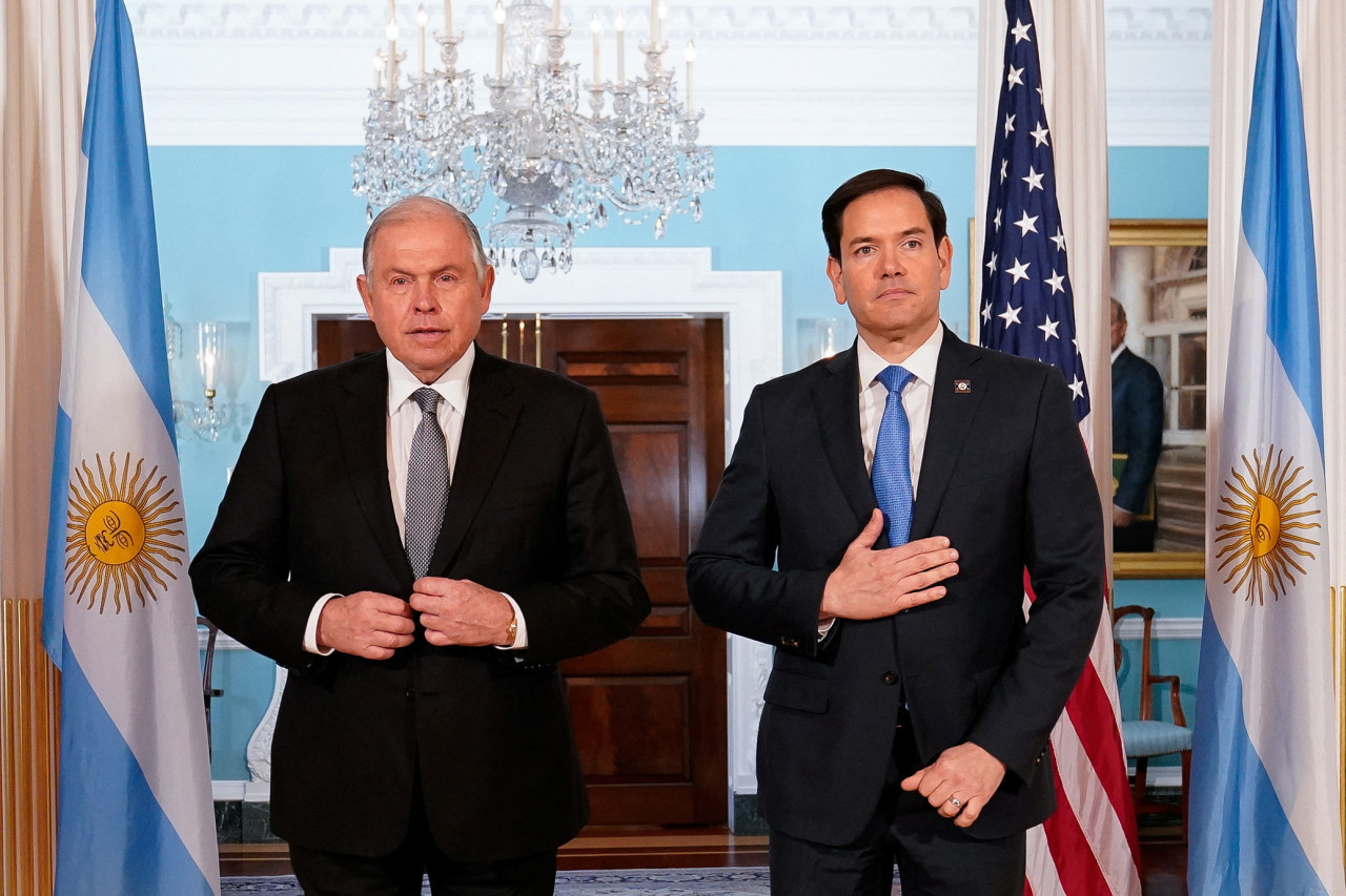 Gerardo Werthein junto a Marco Rubio en Washington. Foto: REUTERS.