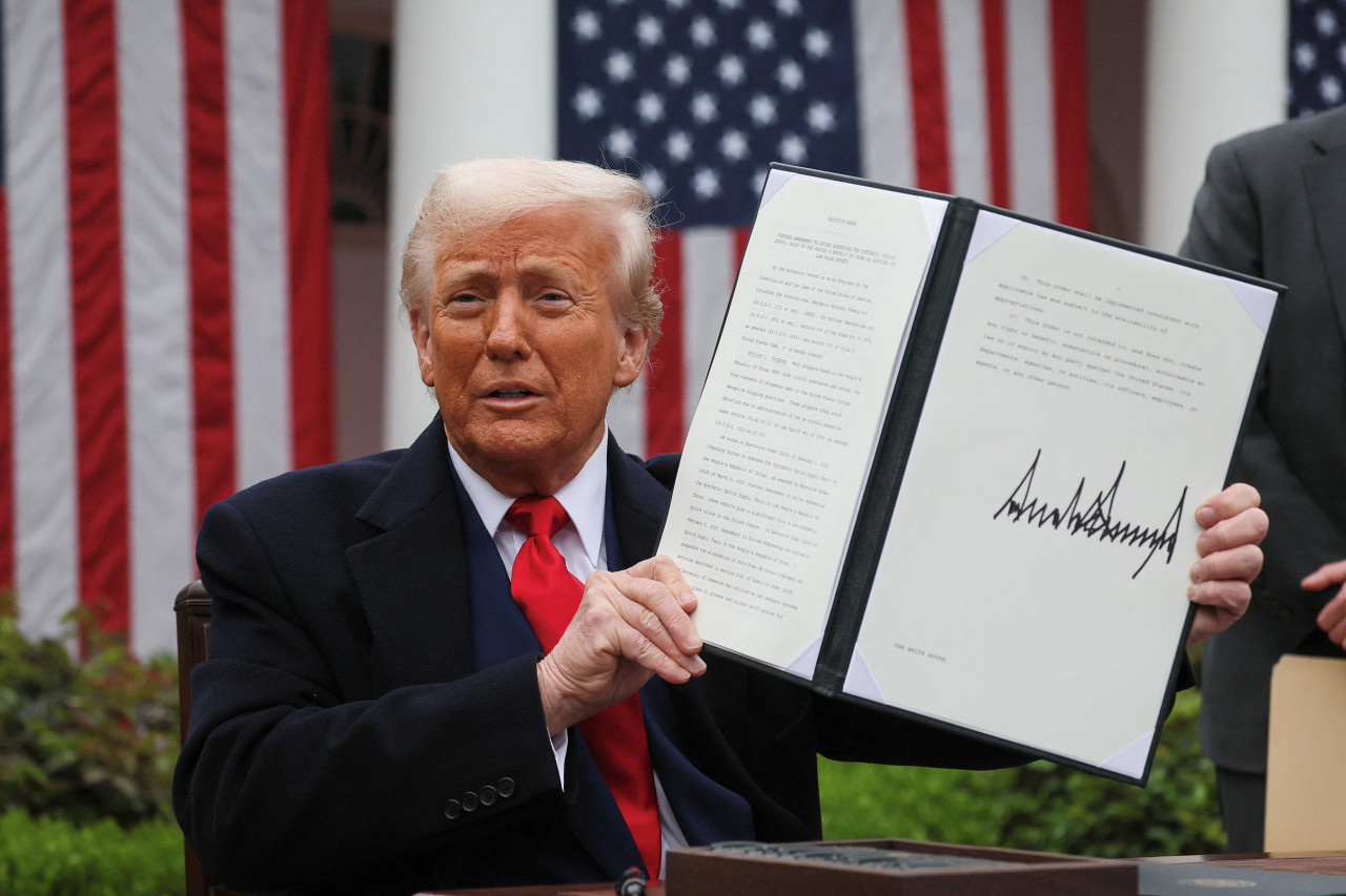 Donald Trump firmó un aumento en los aranceles contra Israel. Foto: Reuters/Leah Millis