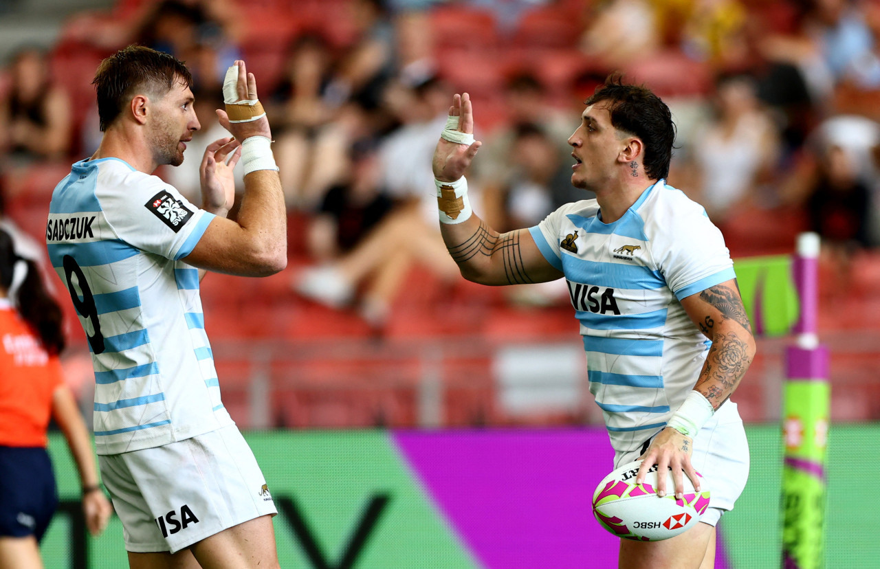 Los Pumas 7s en Singapur. Foto: REUTERS.