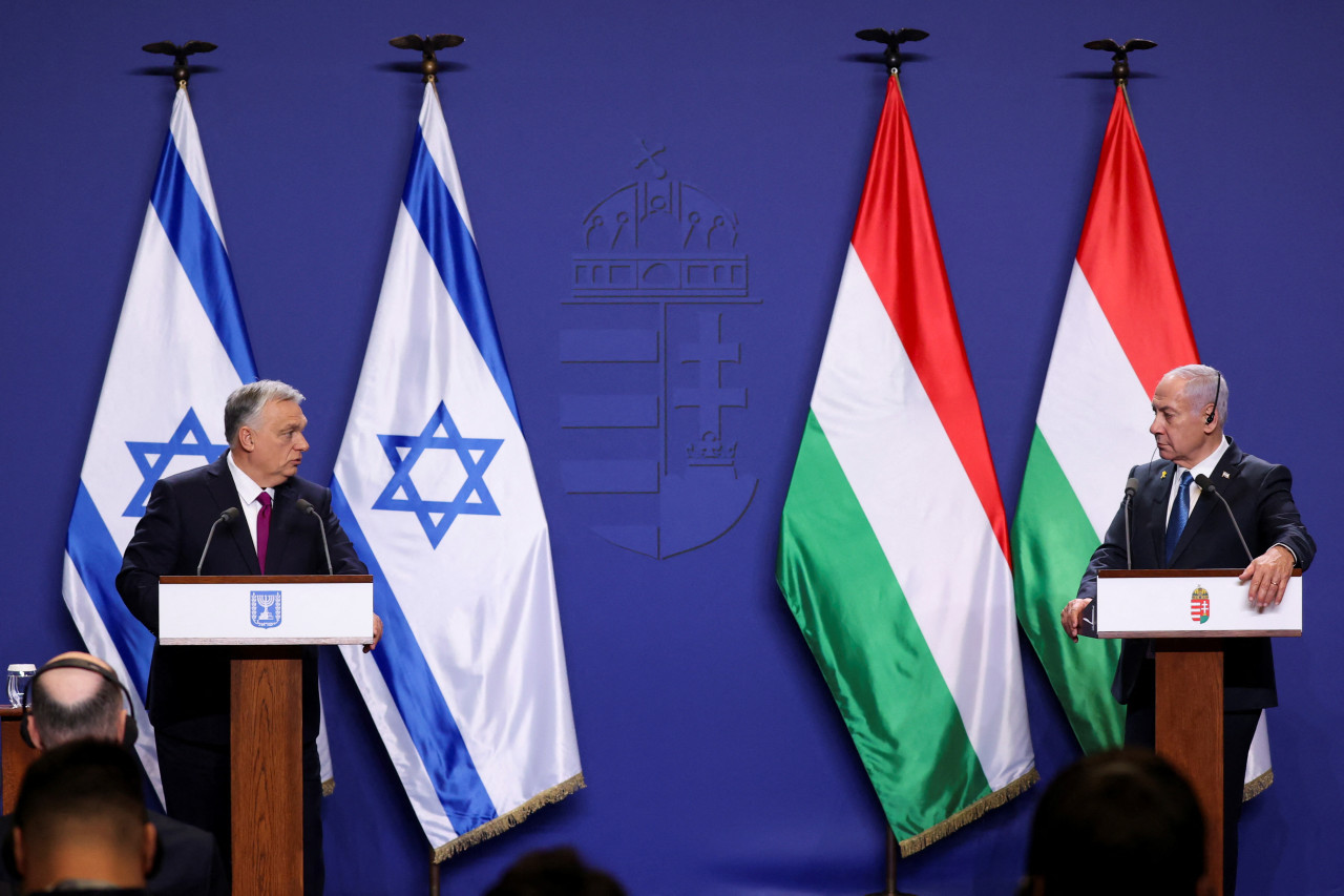 El presidente de Hungría, Viktor Orbán mantuvo una reunión con el primer ministro de Israel, Benjamín Netanyahu. Foto: Reuters/Bernadett Szabo.