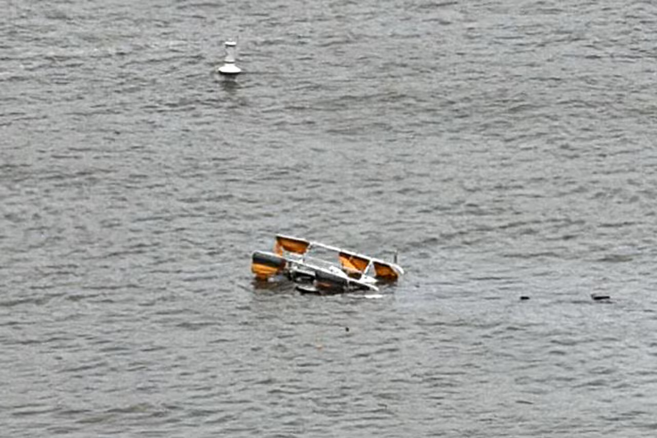 Caída de helicóptero en el río Hudson. Foto: captura