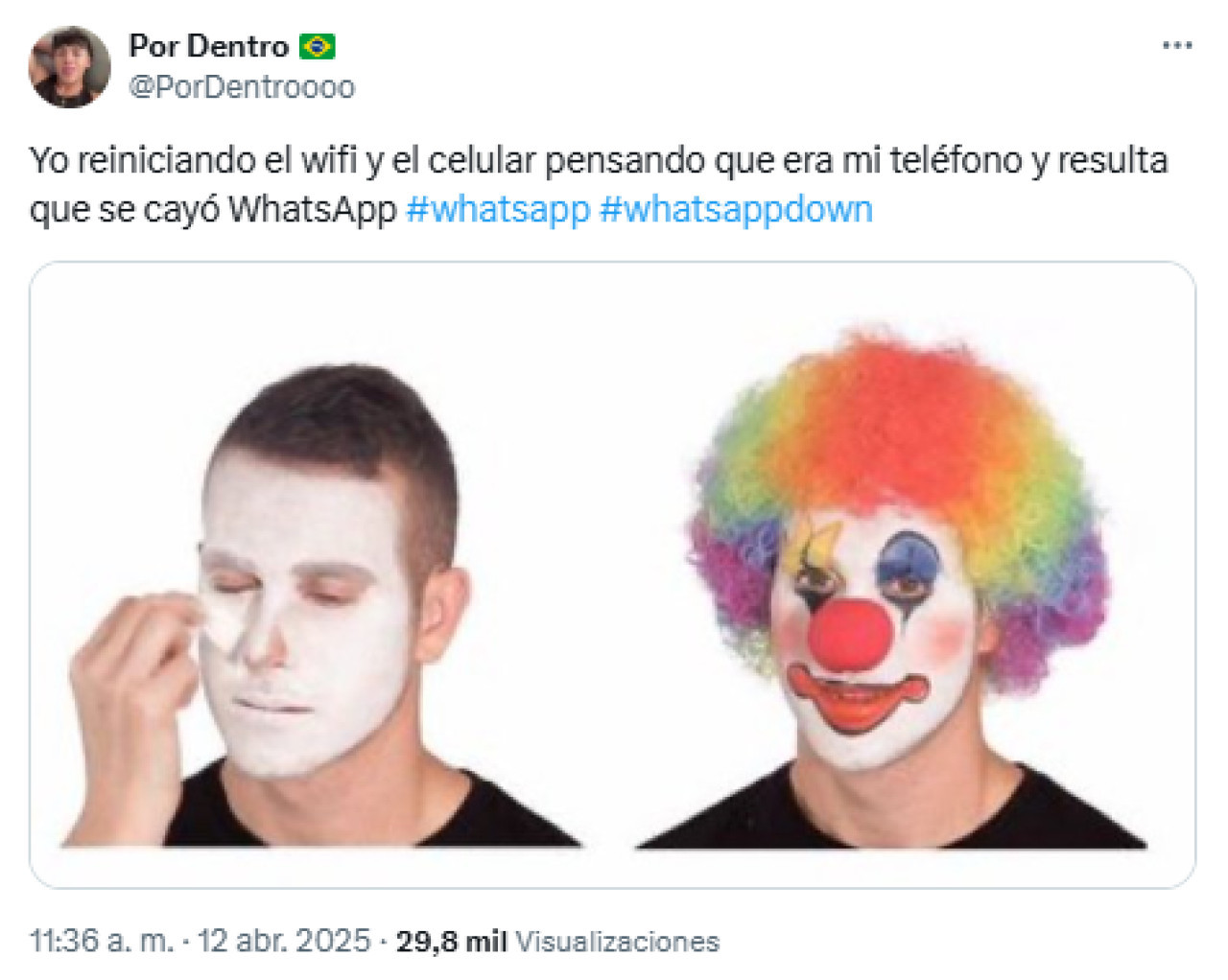 Memes sobre la caída de WhatsApp. Foto: X.