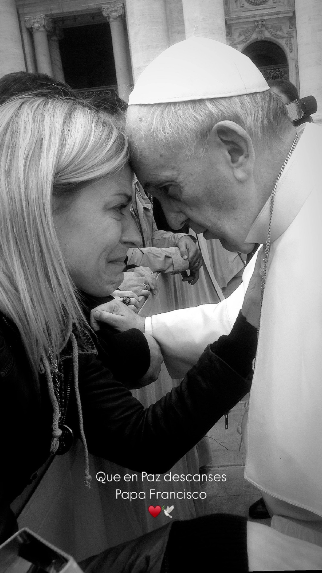 Eugenia Tobal despidió al papa Francisco en redes. Foto captura IG @eugeniatobal