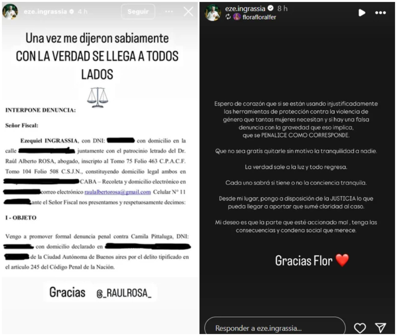 Las historias de Ezequiel Ingrassia, participante de Love is Blind Argentina. Fotos: Instagram.