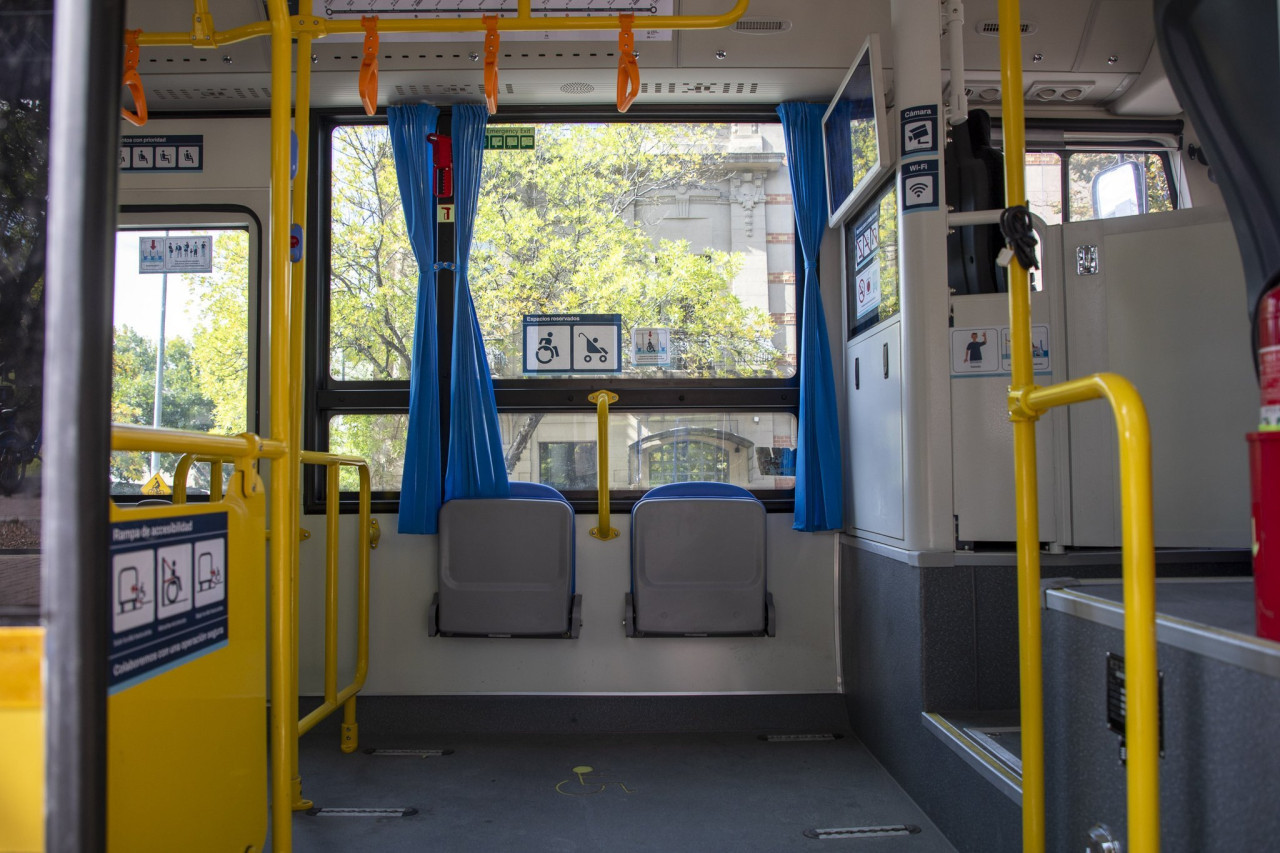 El interior de los buses eléctricos de la Ciudad de Buenos Aires. Foto: GCBA.
