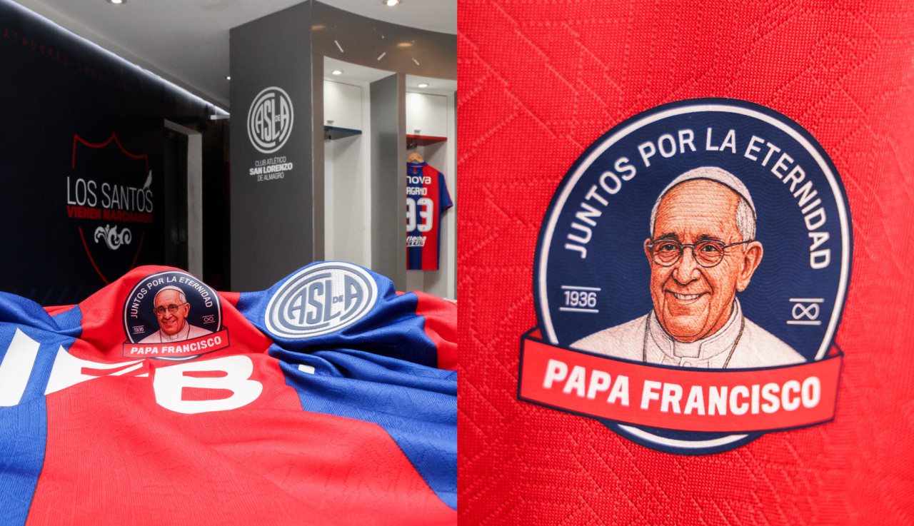 El homenaje de San Lorenzo al papa Francisco. Foto: X @SanLorenzo