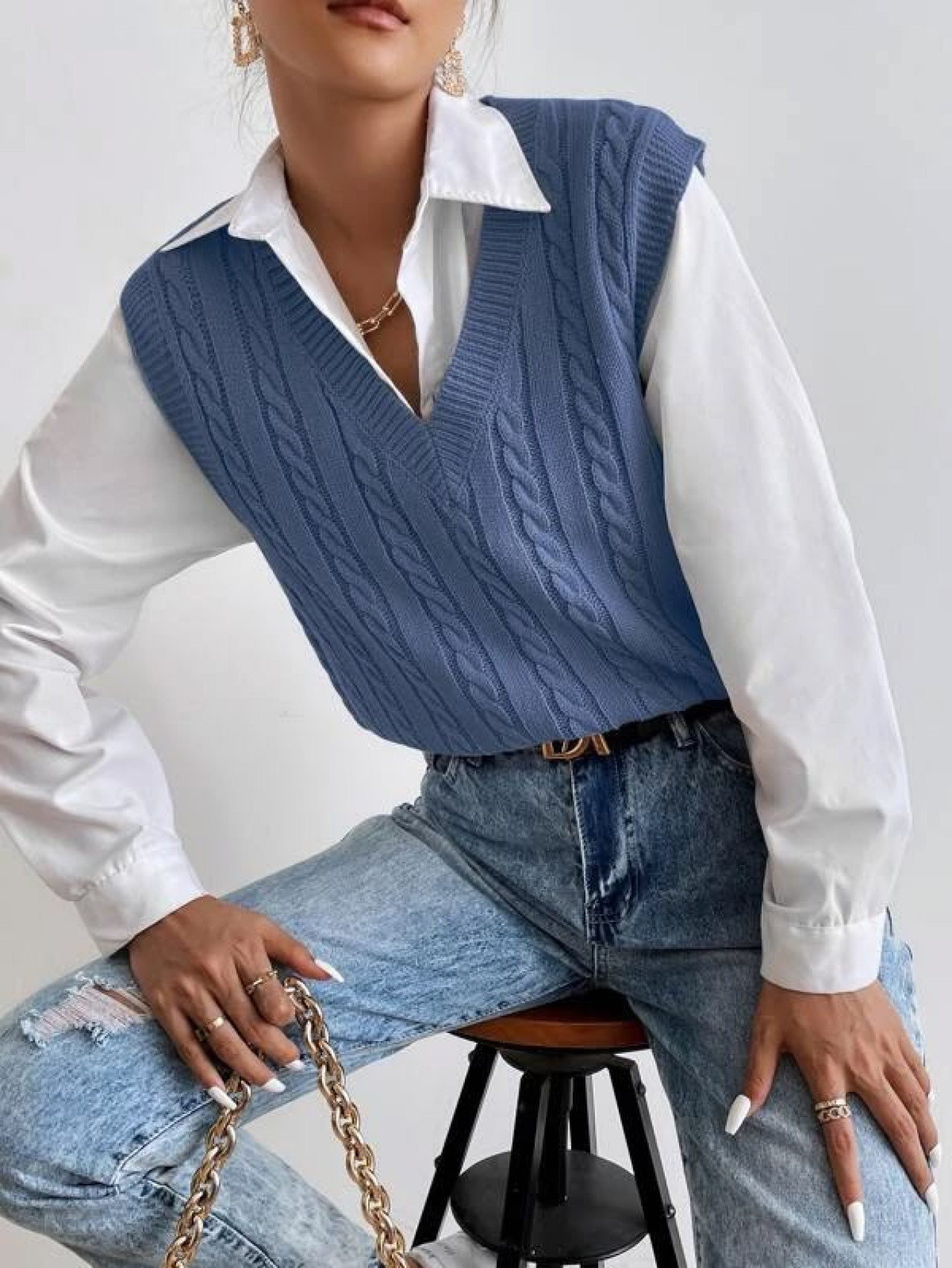 Look con chaleco. Foto PINTEREST SHEIN