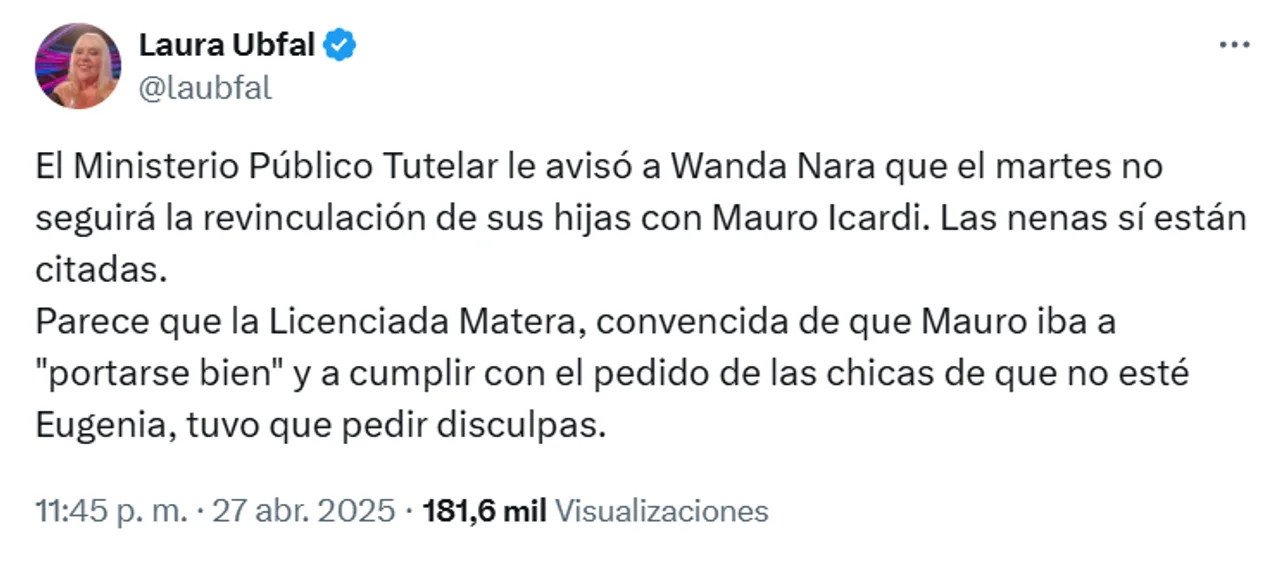 Mauro Icardi recibió la peor noticia sobre la revinculación con sus hijas. Foto: X.