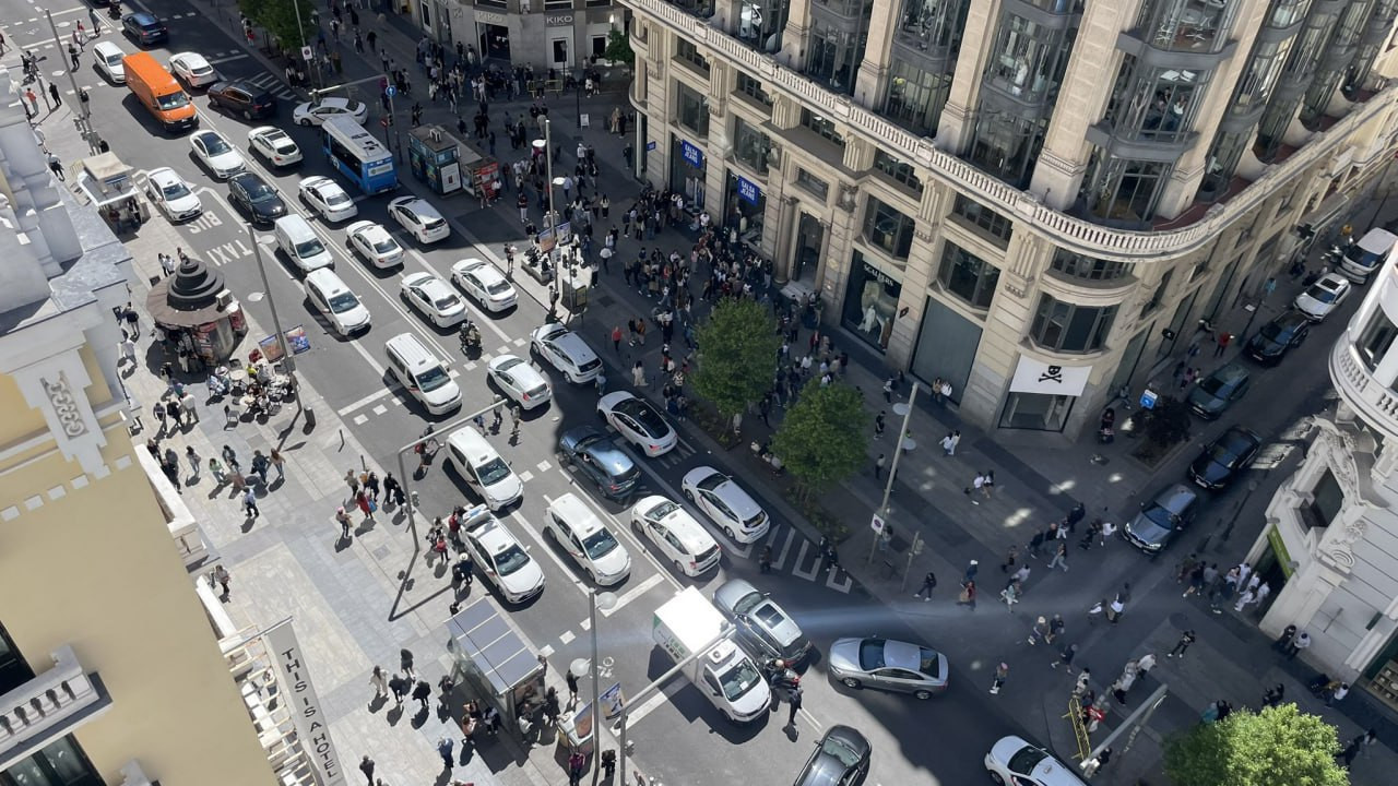 El apagón en las calles de Madrid, España. Foto: X @Nexo_Latino